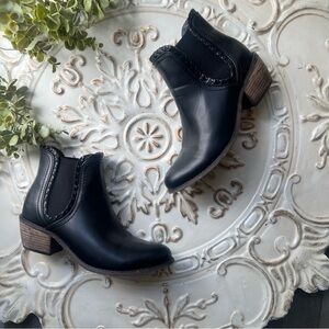 Olivia Miller Black Slip On Ankle Boots Size 7